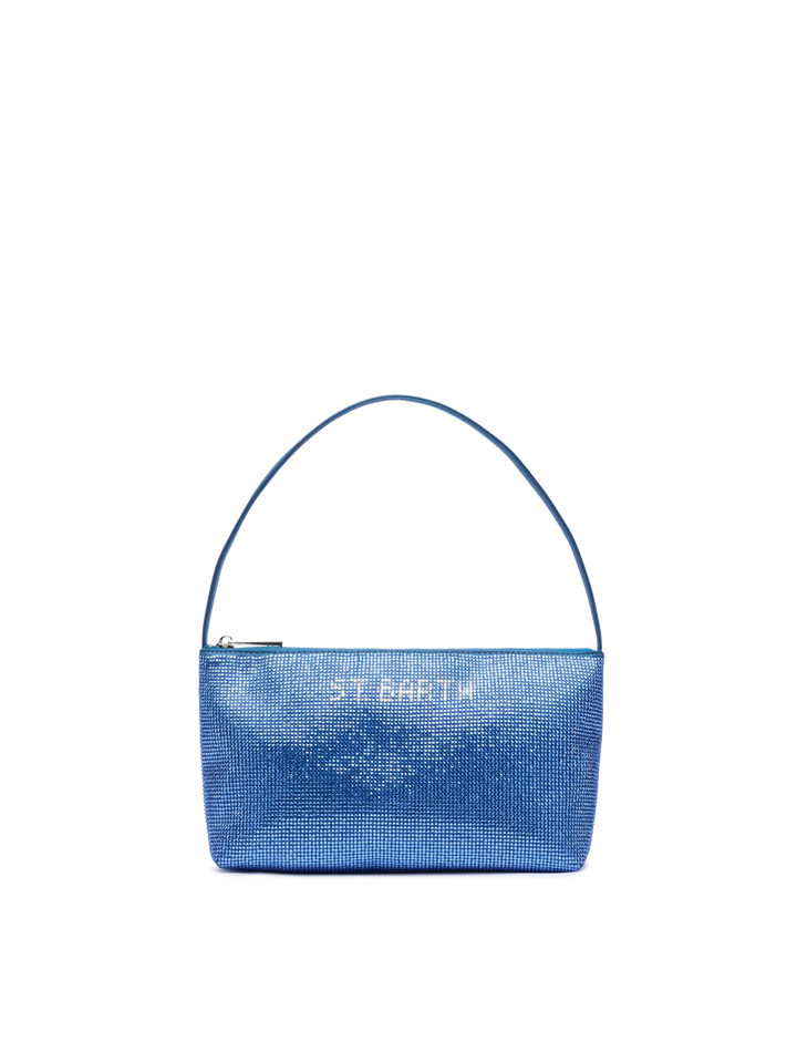 Mini Bag Strassy con strass blu avio