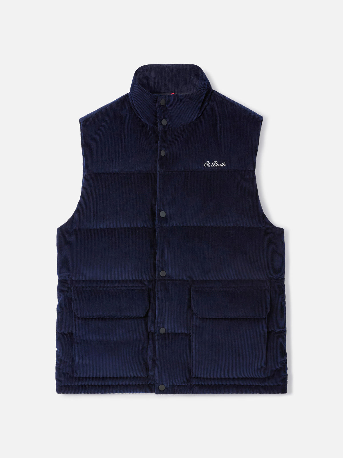 Gilet imbottito Thunder blu navy in velluto a coste