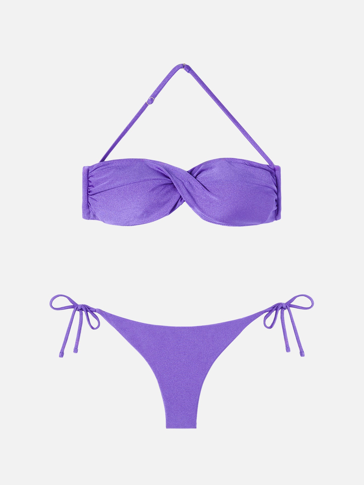 Bikini donna a fascia con stampa maioliche
