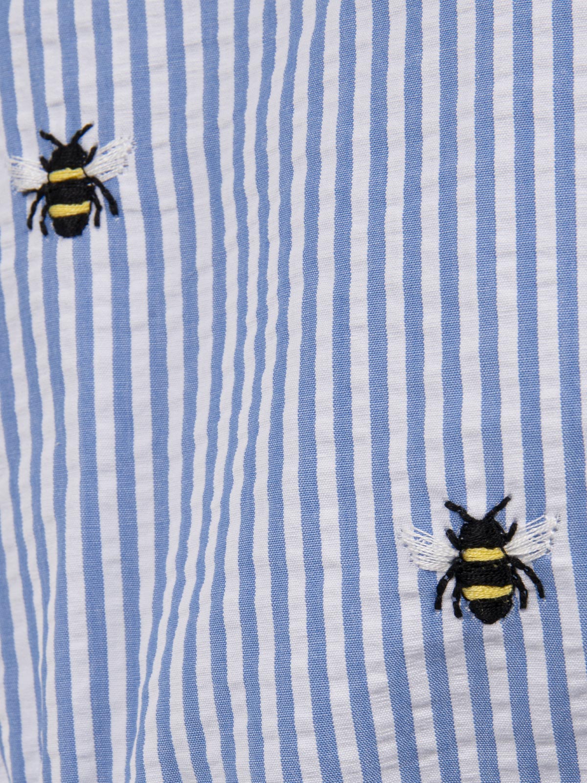 Girl seersucker cotton one piece swimsuit Tilda with ruffled straps - MC2 Saint Barth