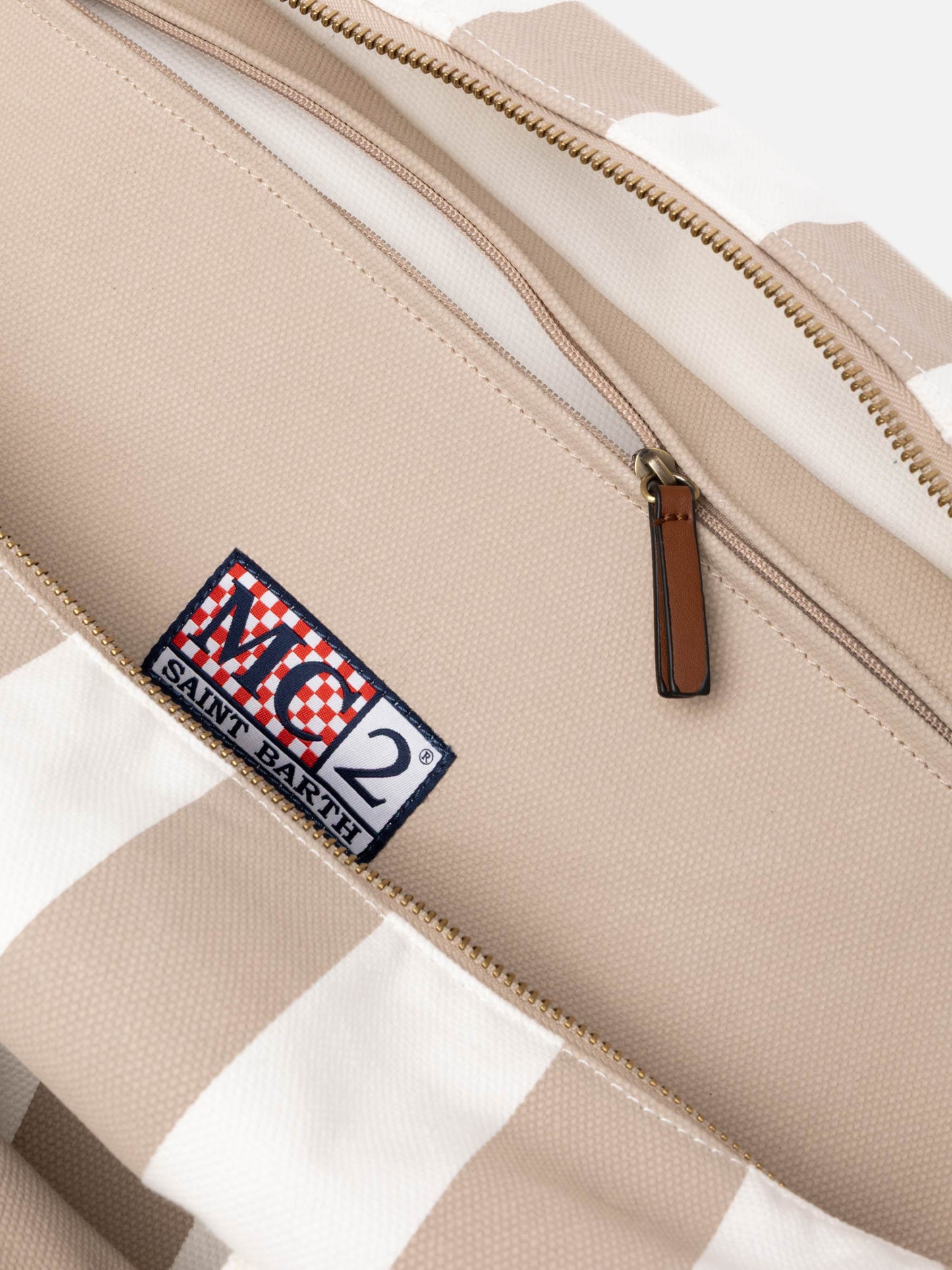 Reisetasche aus Baumwollcanvas mit Streifenmuster
