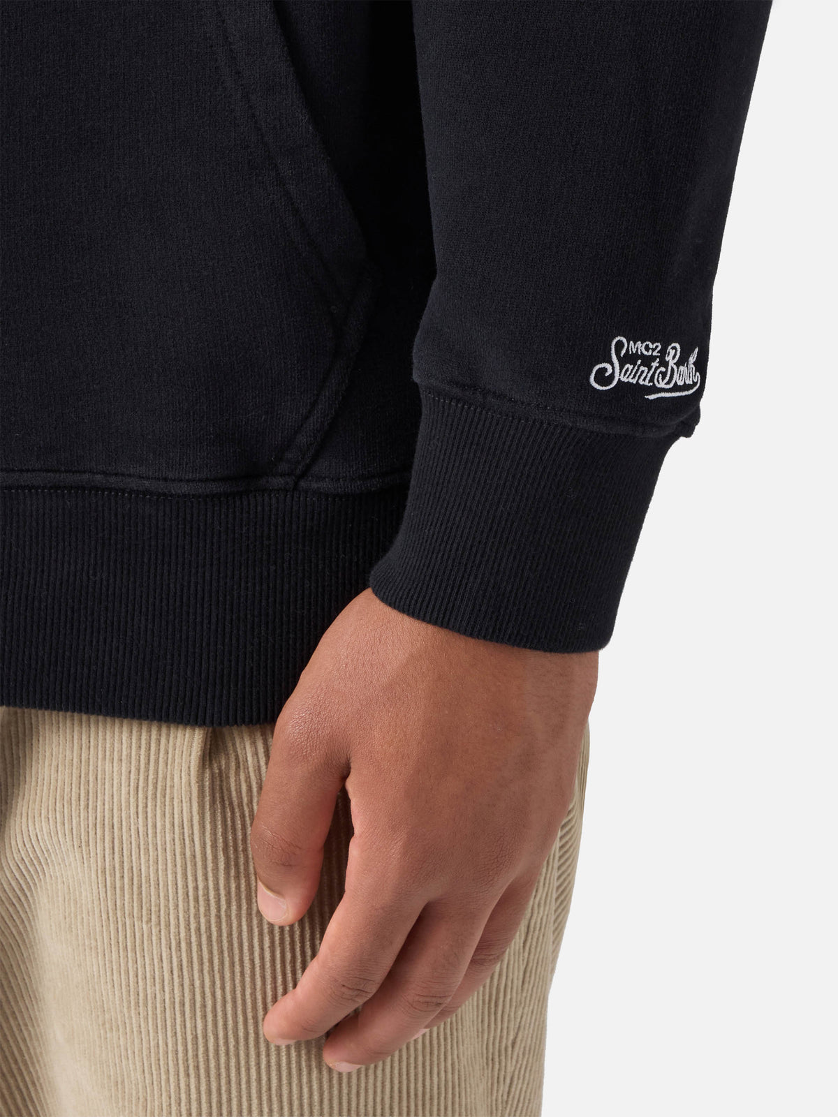 Schwarzer Tribeca Hoodie aus Baumwolle mit Nepentha-Print | NEPENTHA SPECIAL EDITION