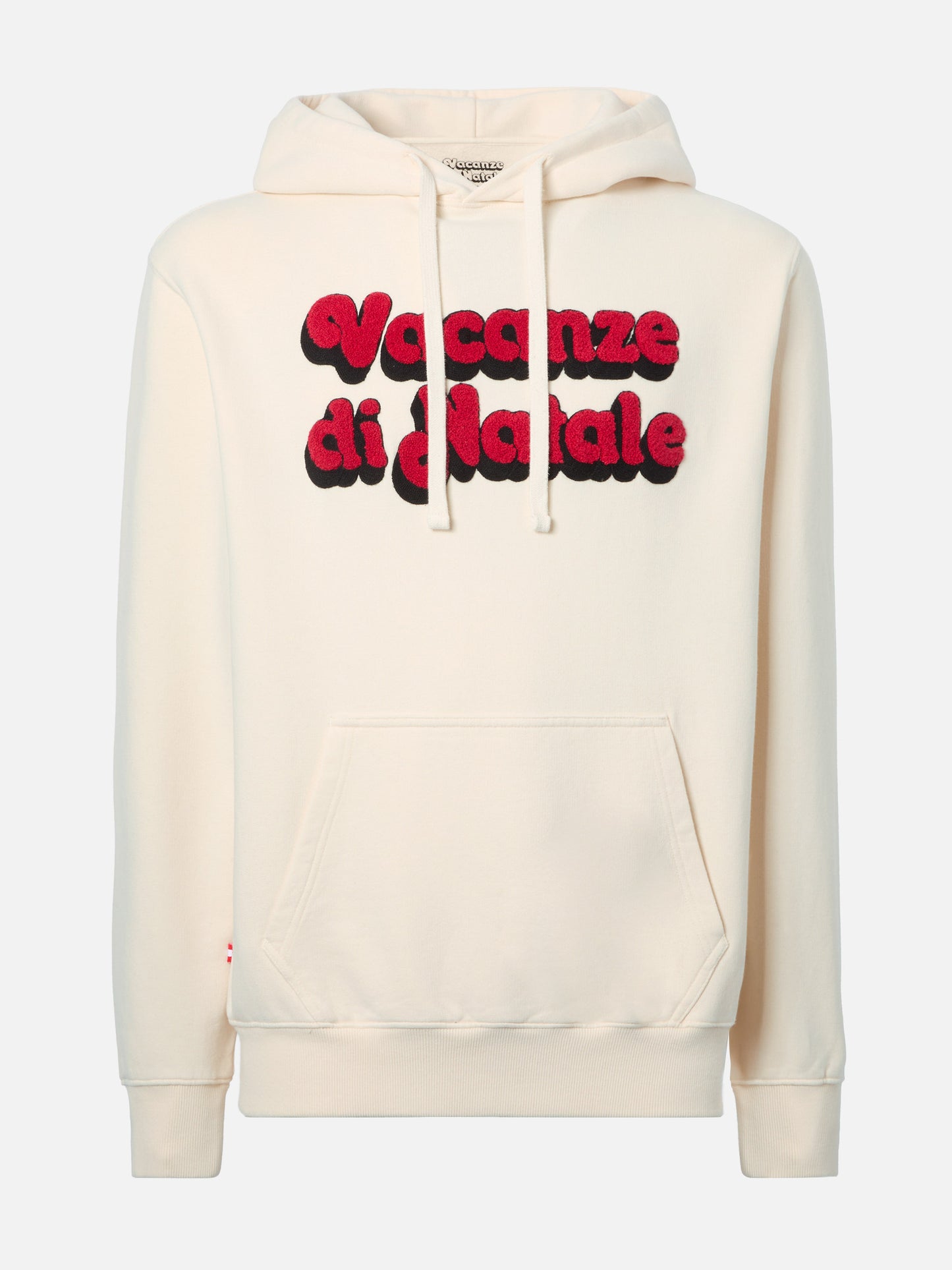 Tribeca-Kapuzenpullover aus Baumwolle in Weiß mit „Vacanze di Natale“-Stickerei | VACANZE DI NATALE SONDERAUSGABE