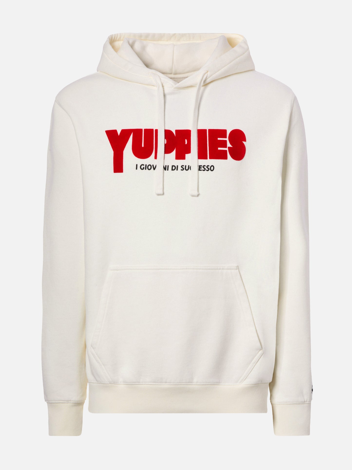 Felpa Tribeca in cotone bianco con cappuccio e stampa flock Yuppies | YUPPIES SPECIAL EDITION