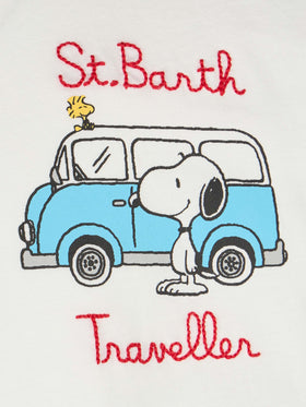 Boy cotton t-shirt with Snoopy print and St. Barth Traveller embroidery | SNOOPY PEANUTS SPECIAL EDITION - MC2 Saint Barth