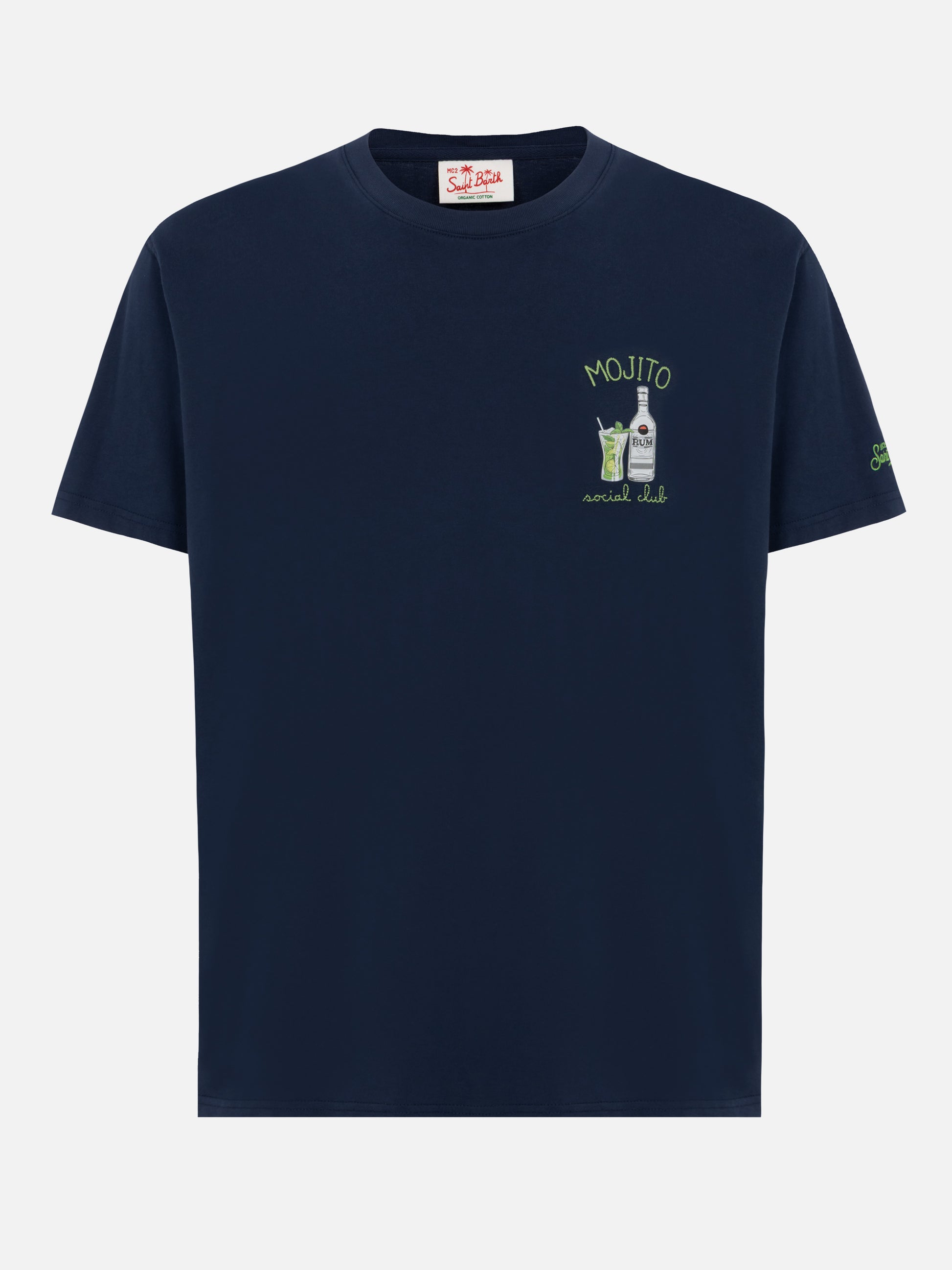 Organic cotton T-shirt with mojito social club embroidery - MC2 Saint Barth