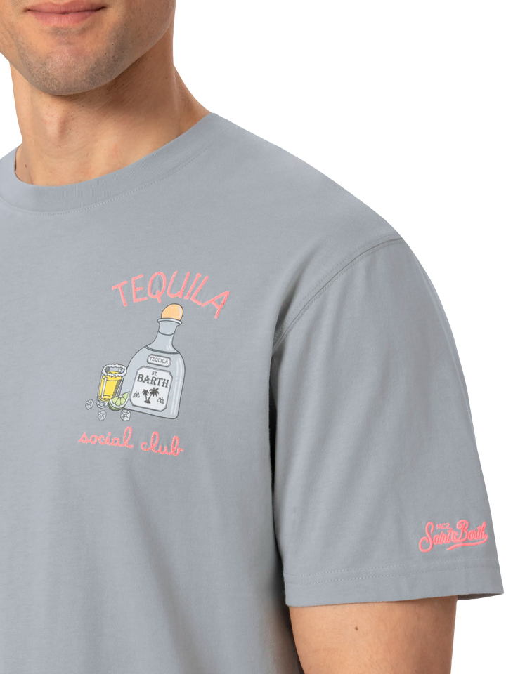 Cotton T-shirt with tequila social club embroidery - MC2 Saint Barth