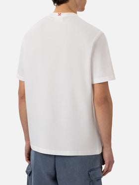 Organic cotton T-shirt with gin tonic social club embroidery - MC2 Saint Barth