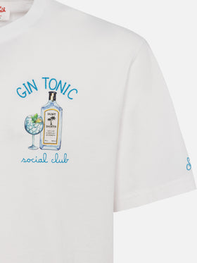 Organic cotton T-shirt with gin tonic social club embroidery - MC2 Saint Barth