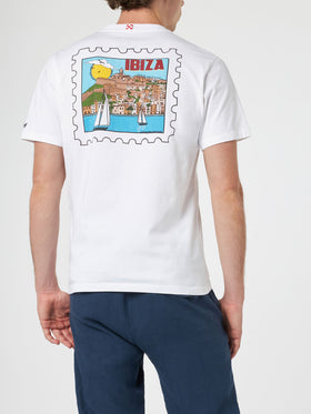 Man cotton t-shirt with Ibiza postcard front and back print | ALESSANDRO ENRIQUEZ SPECIAL EDITION - MC2 Saint Barth