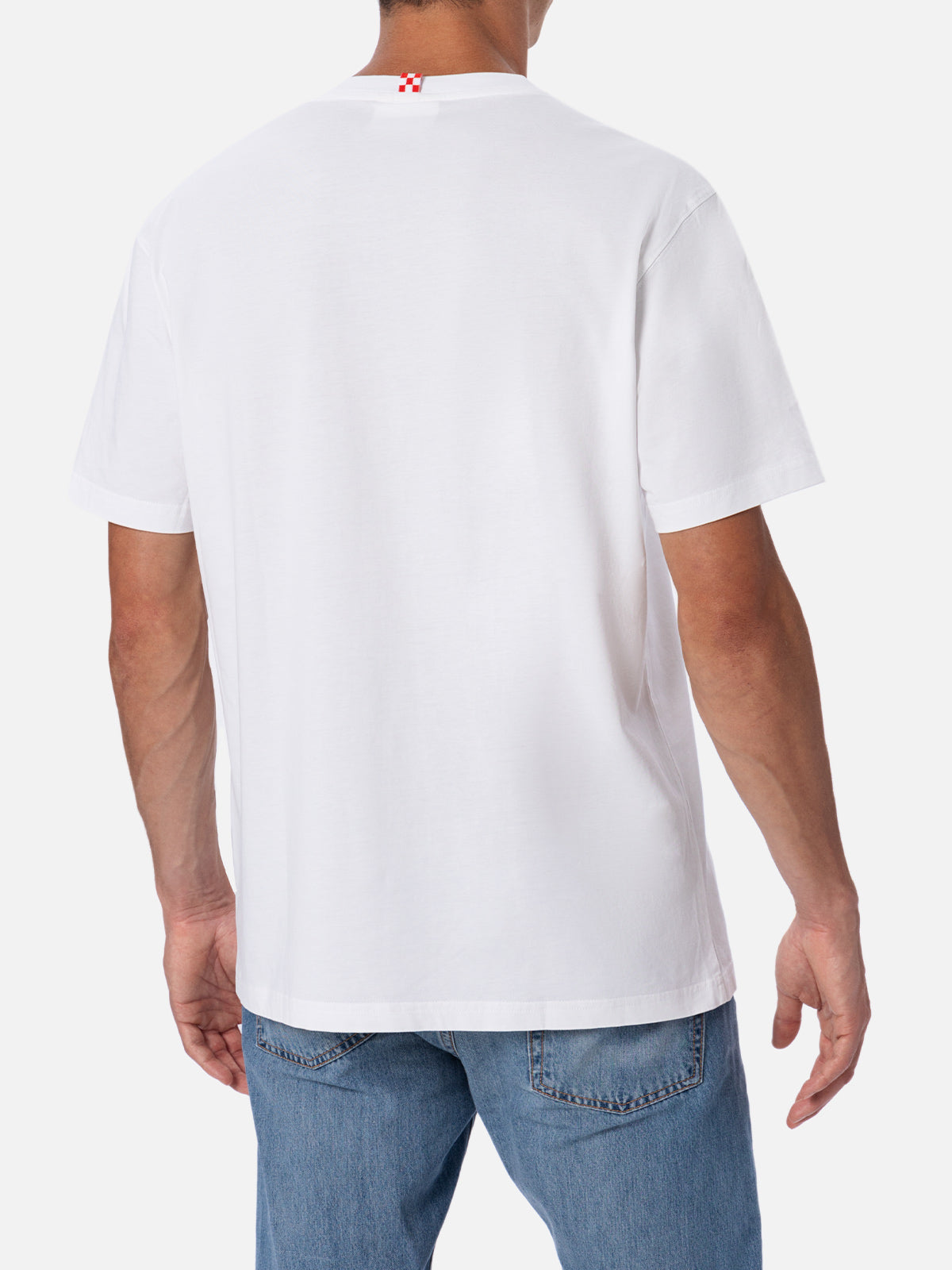 Man cotton t-shirt with Fiat 500 placed print and embroidery | FIAT 500 SPECIAL EDITION - MC2 Saint Barth