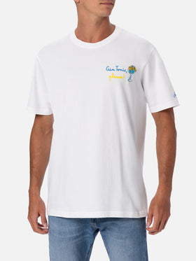 Organic cotton T-shirt with gin tonic, please! embroidery - MC2 Saint Barth