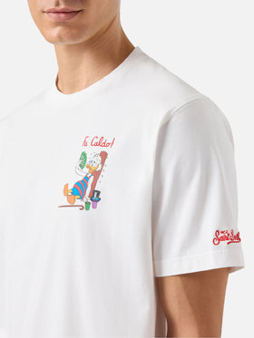 Cotton T-shirt with Scrooge print and Fa Caldo embroidery | DISNEY® SPECIAL EDITION