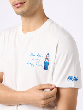 Cotton t-shirt with Blanc 1664 print and embroidery | Blanc 1664 Special Edition - MC2 Saint Barth