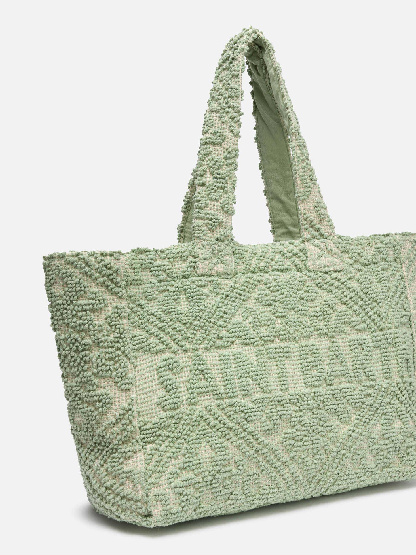 Sage green Tufting cotton tote bag