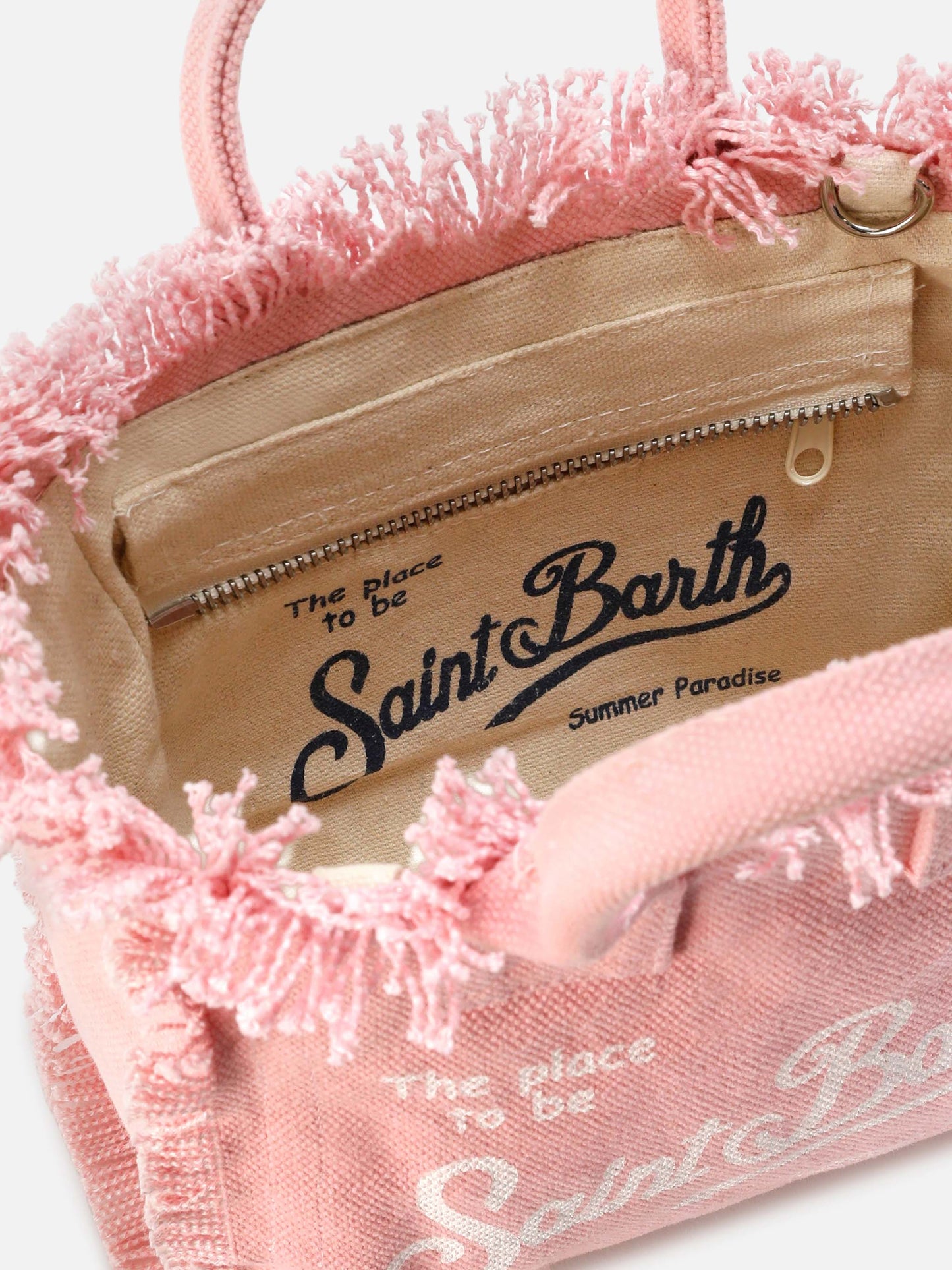Borsa Vanity mini in canvas rosa tinta unita