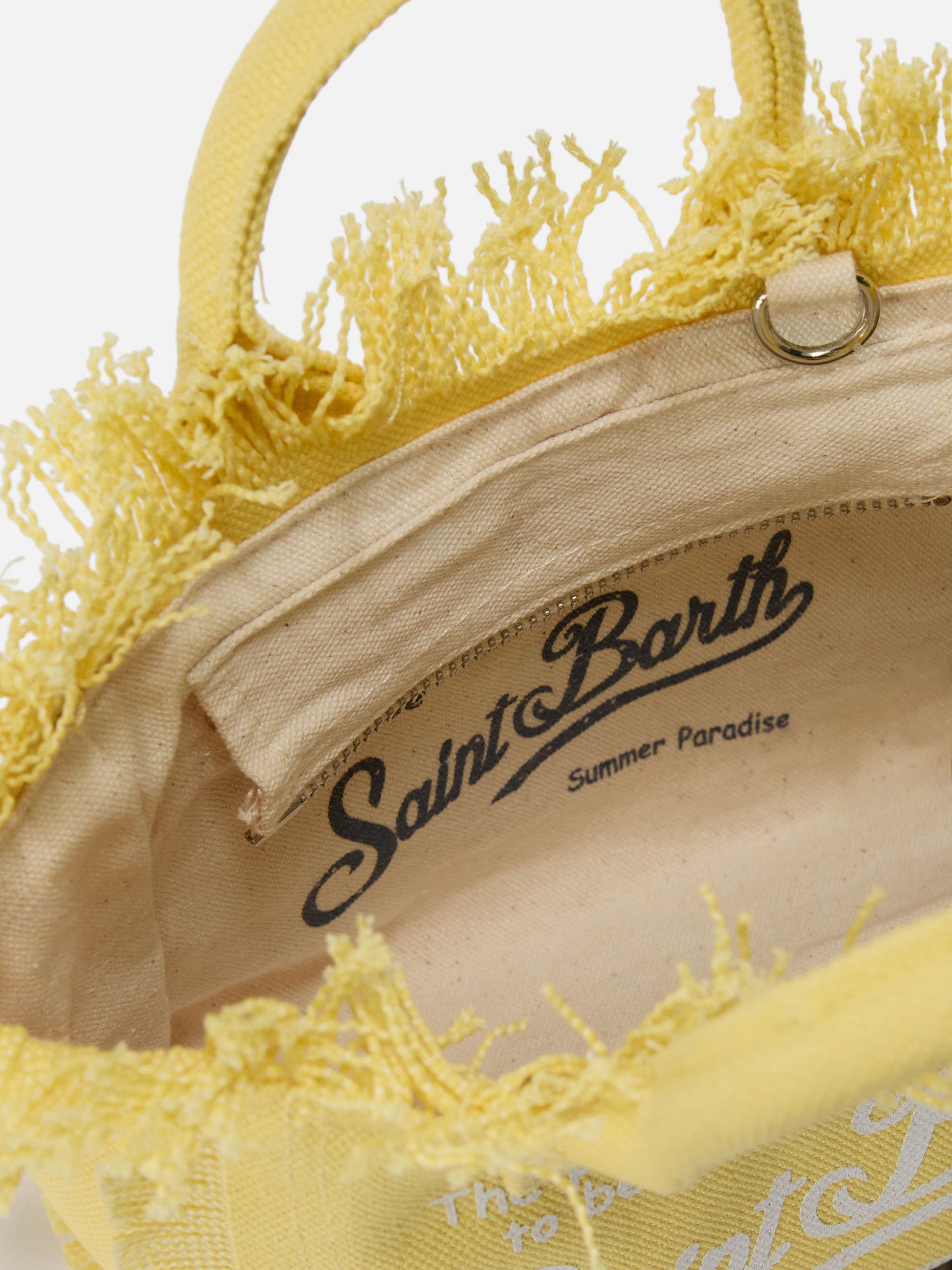 Mini vanity bag en toile unie jaune clair