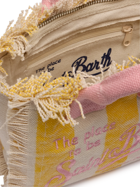 Cotton canvas Mini Vanity bag with striped print - MC2 Saint Barth