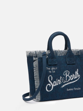 Borsa Mini Vanity in canvas di cotone indaco