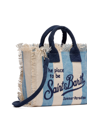 Cotton canvas Mini Vanity bag with striped print - MC2 Saint Barth