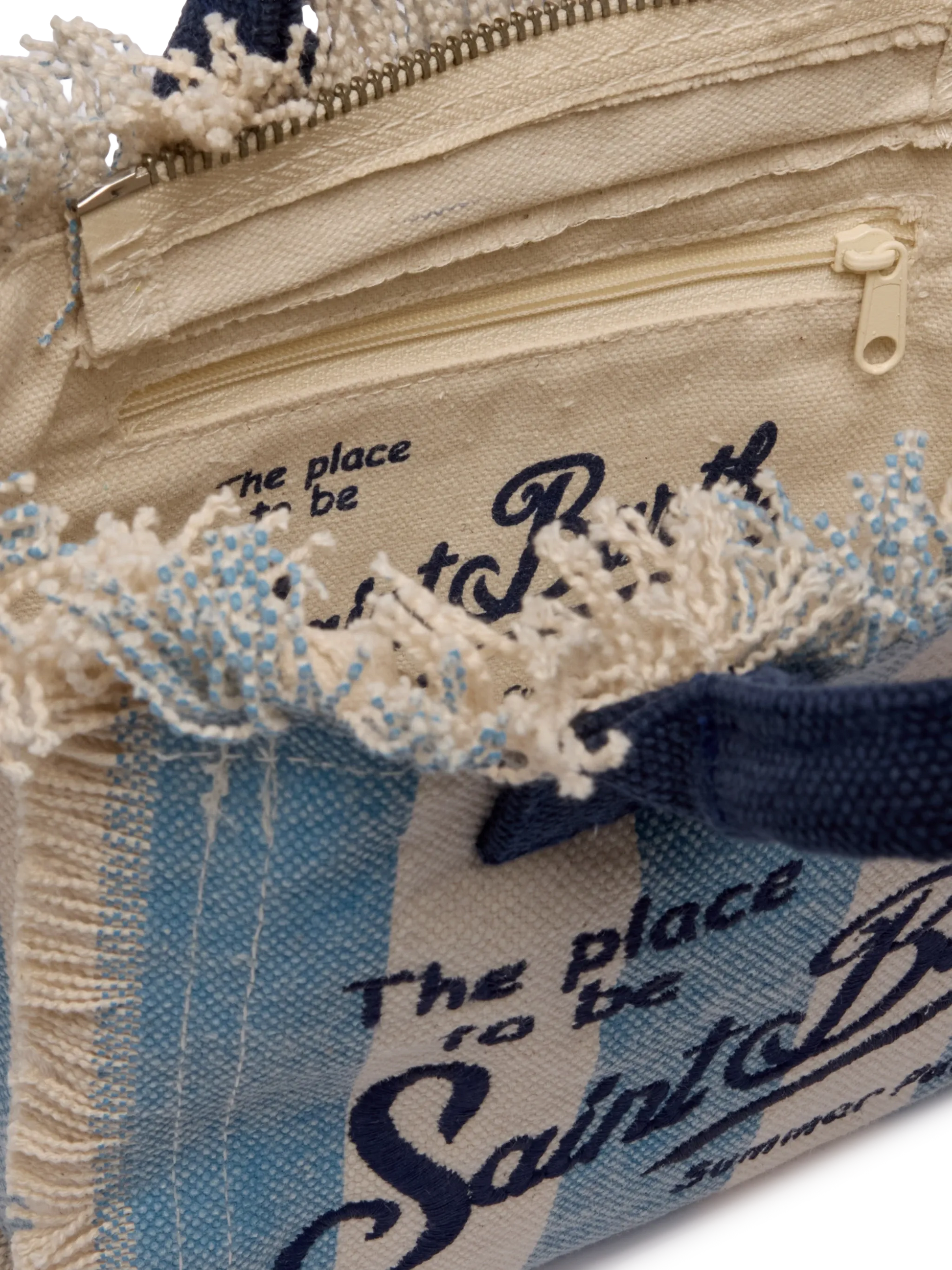 Cotton canvas Mini Vanity bag with striped print - MC2 Saint Barth