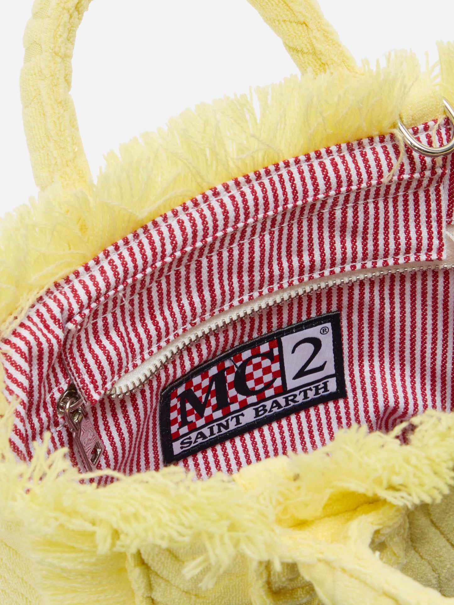 Borsa Vanity mini in tessuto effetto spugna con zebrato in rilievo