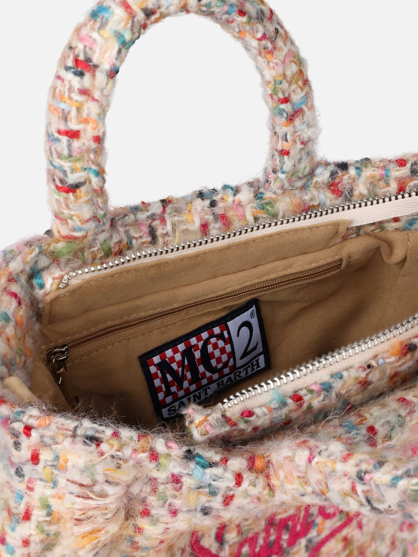 Mini Vanity wooly handbag with multicolor pattern - MC2 Saint Barth