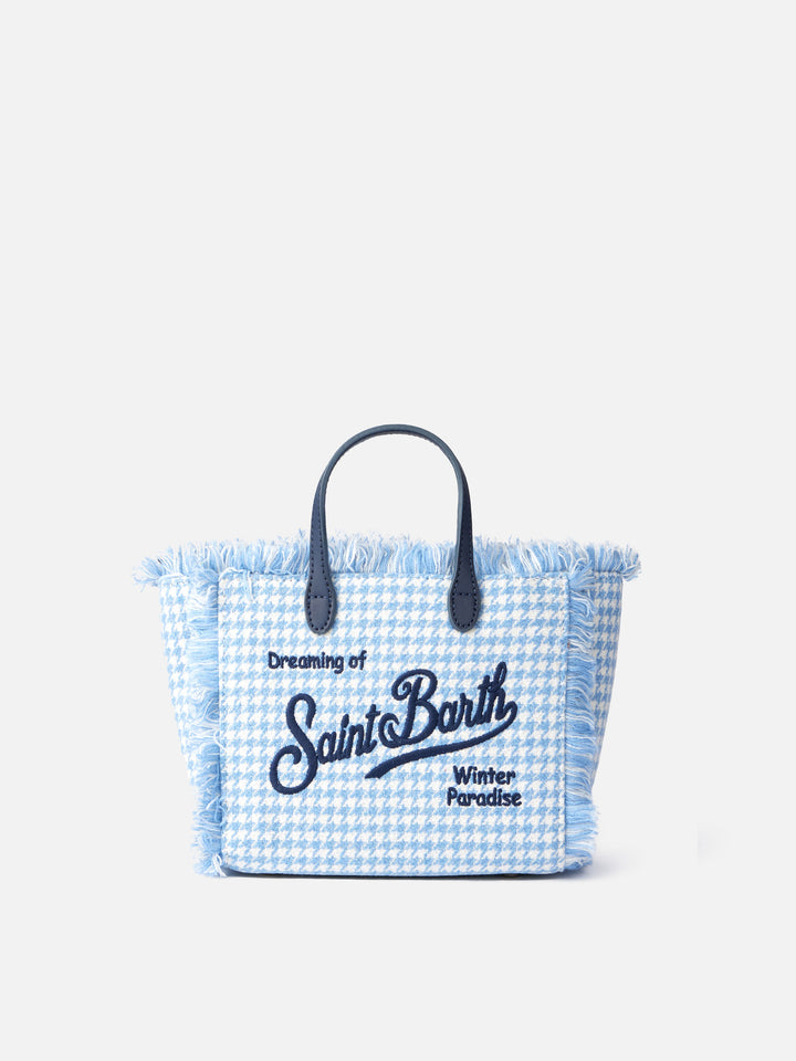 Mini Vanity wooly handbag with shiny pied de poule pattern - MC2 Saint Barth