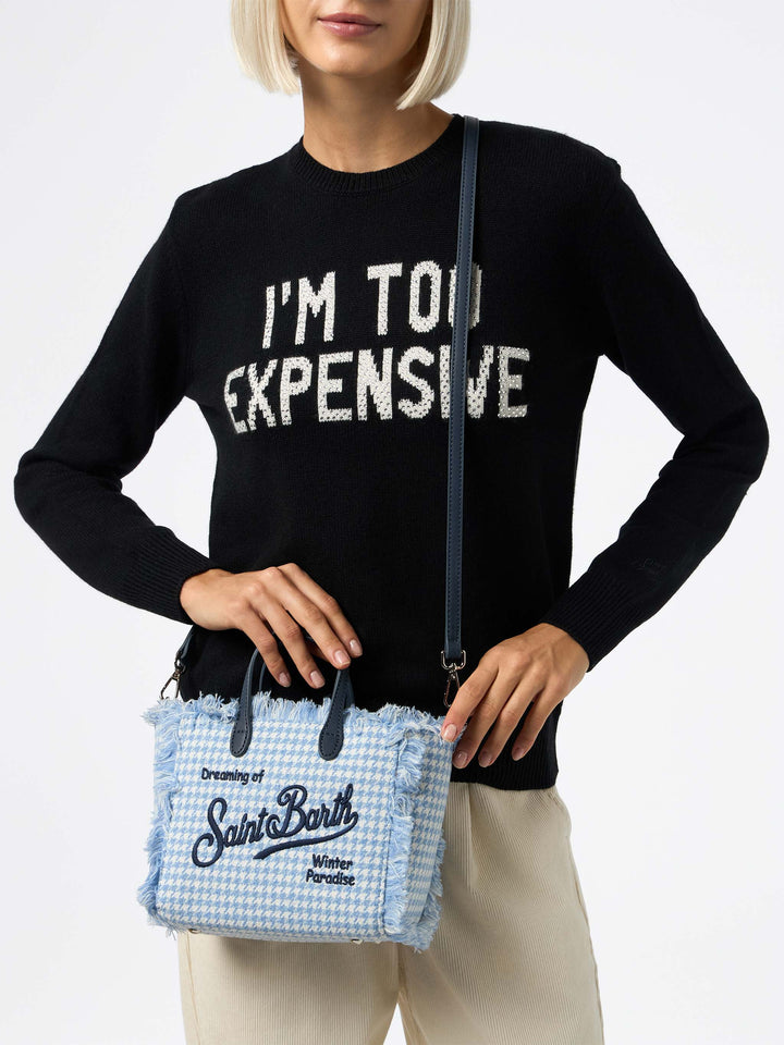 Mini Vanity wooly handbag with shiny pied de poule pattern - MC2 Saint Barth