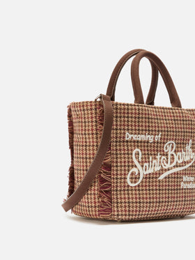 Borsa a mano Vanity Mini Wool in misto lana bordeaux