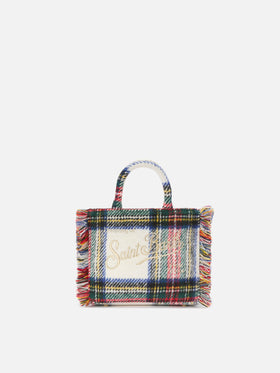 Vanity Mini Wool Handbag in tartan wool blend