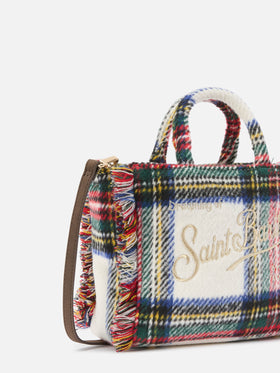 Vanity Mini Wool Handbag in tartan wool blend