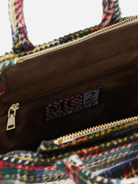 Vanity Mini Wool Handbag in tartan wool blend