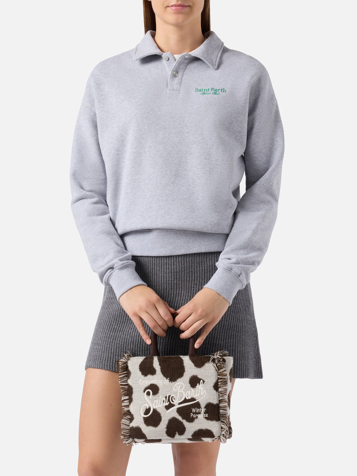 Borsa a mano Vanity Mini Felt in misto lana muccata