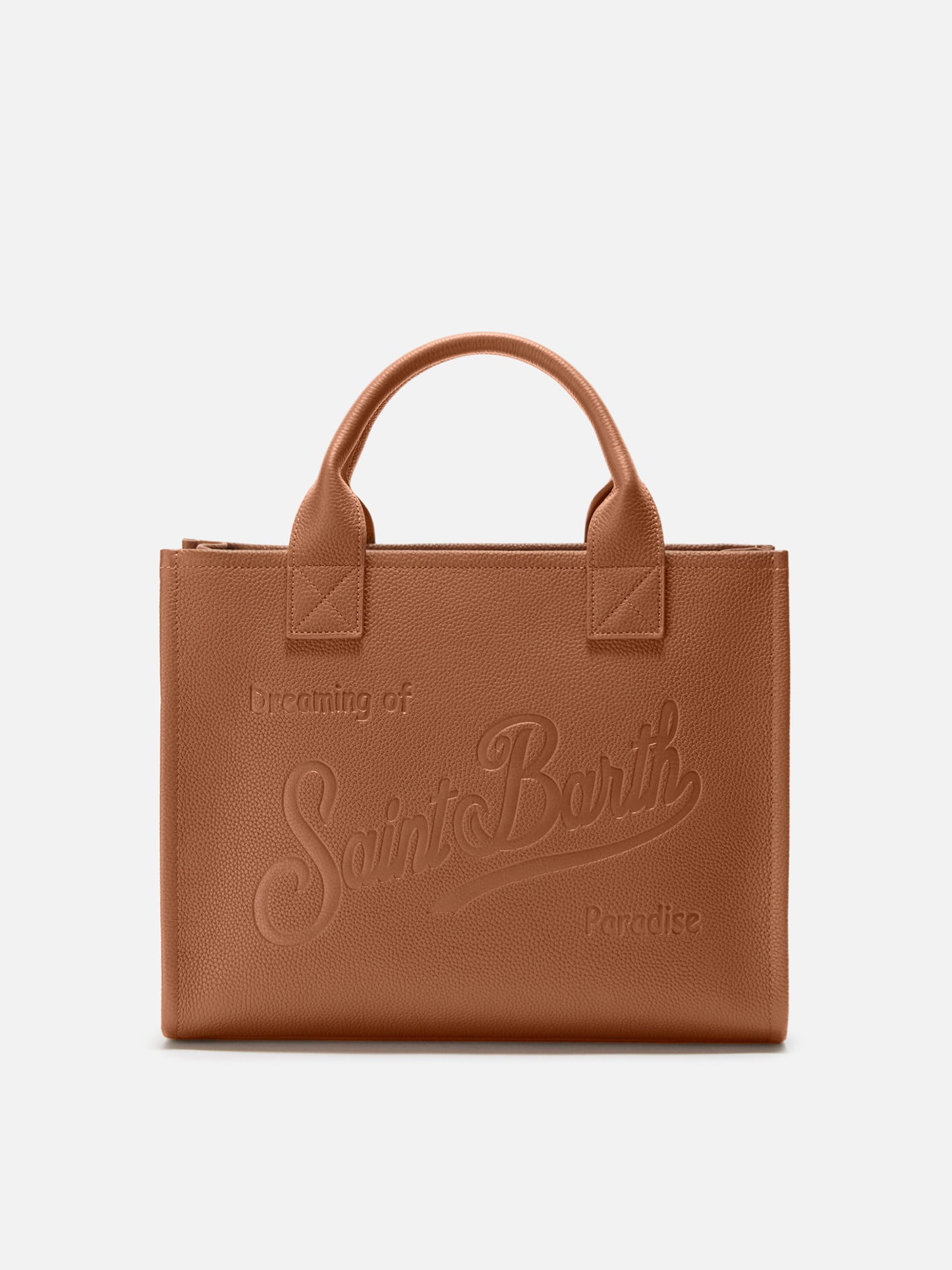 Borsa a spalla Vanity Bag Large in pelle martellata cammello