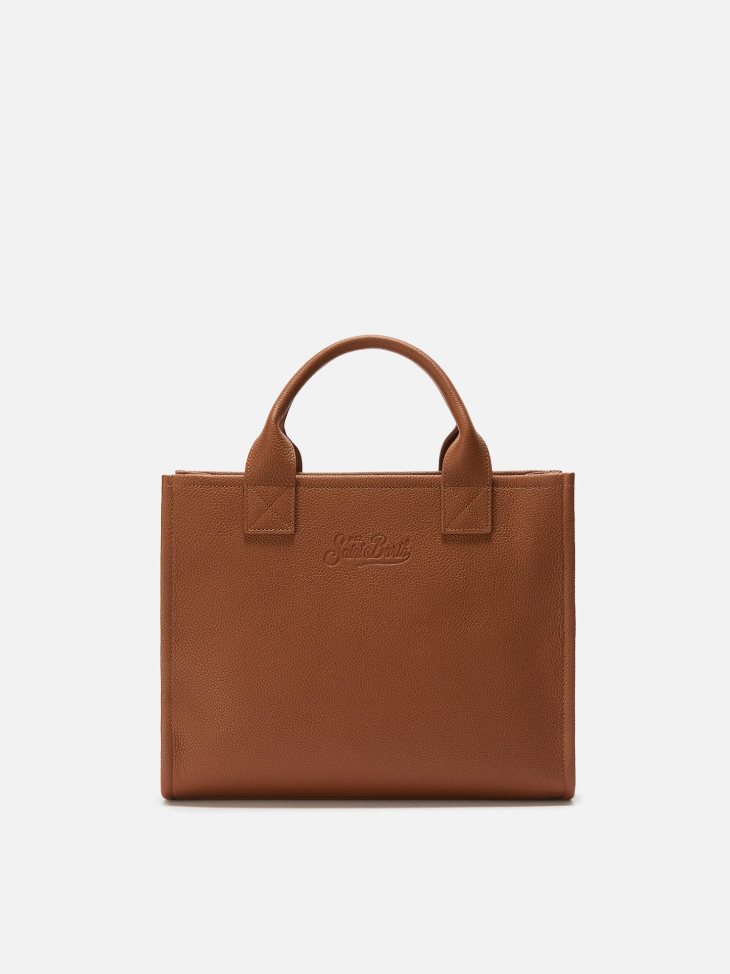 Vanity Bag Large Shoulder Bag in camel hammered leather