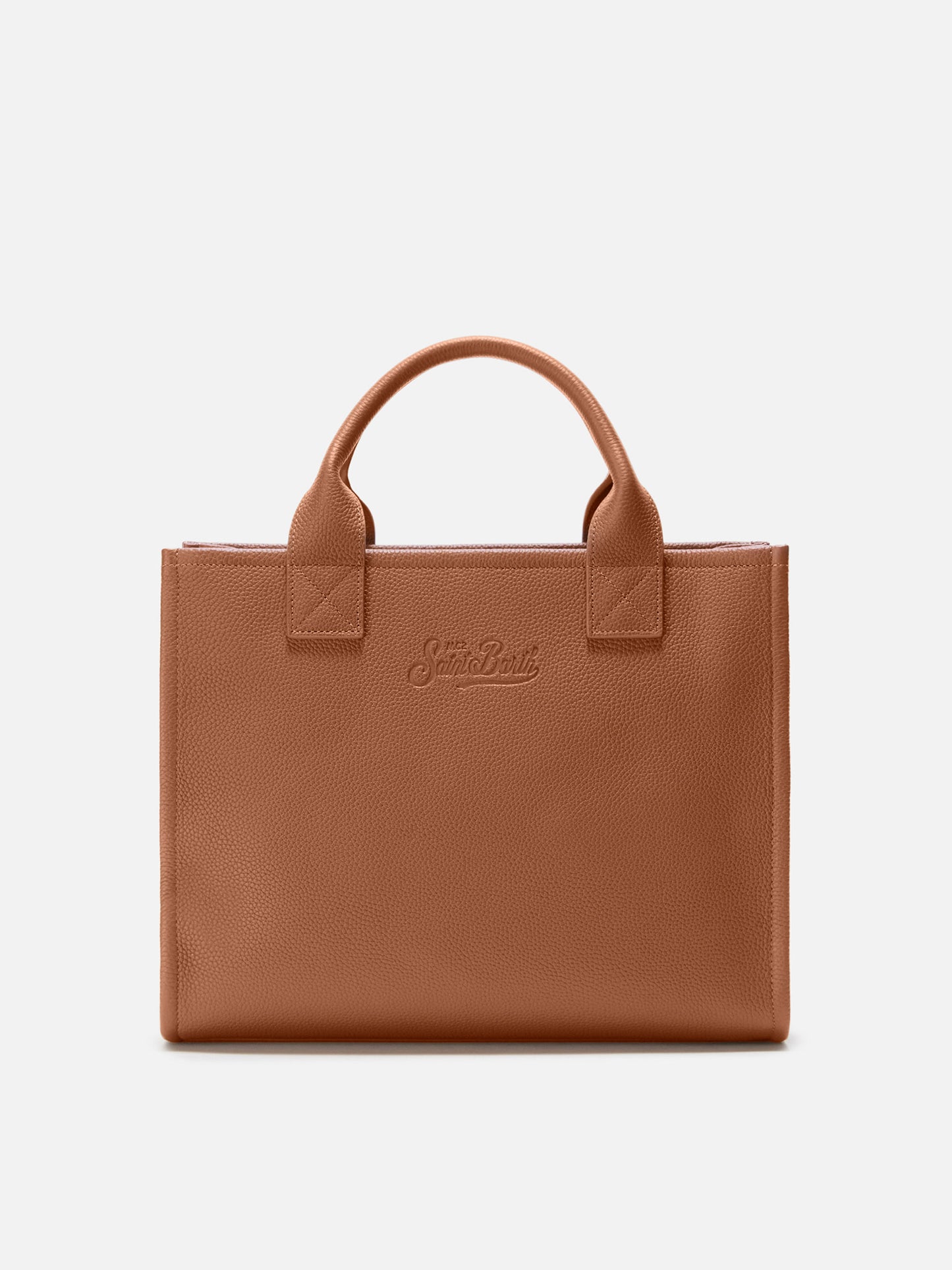 Borsa a spalla Vanity Bag Large in pelle martellata cammello