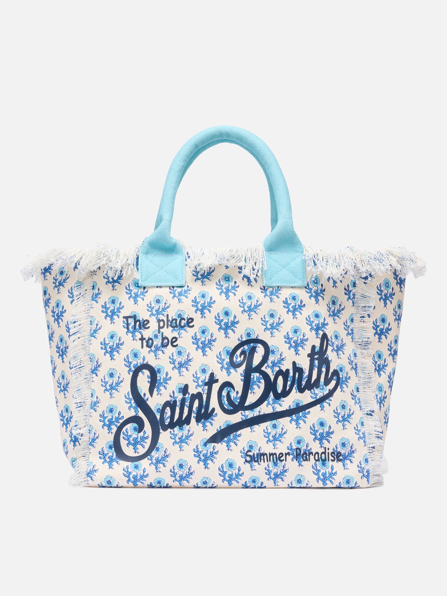 Vanity-Einkaufstasche aus Baumwollcanvas mit Blumendruck