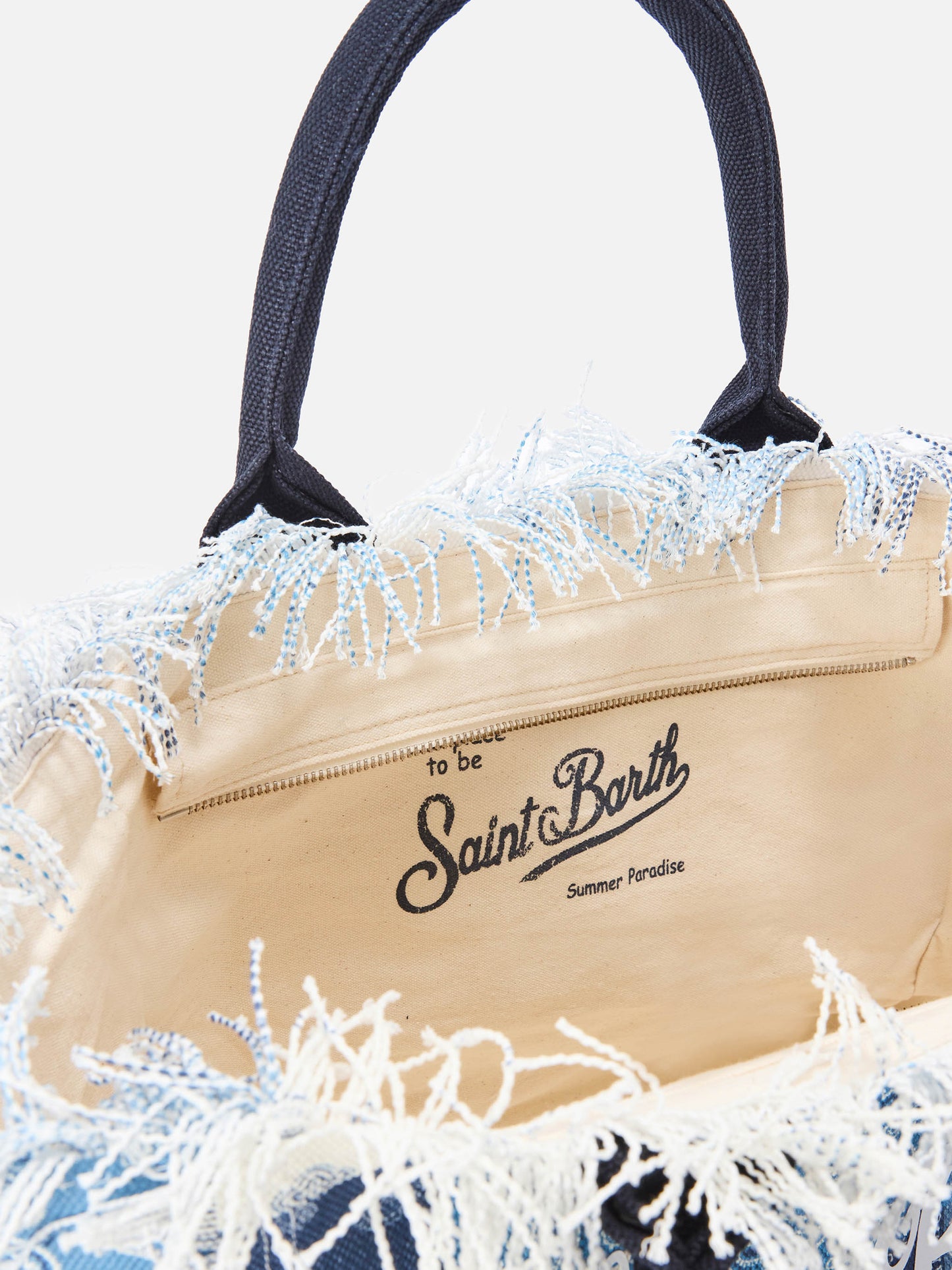Regular Vanity canvas bag with blue bandana patchwork print