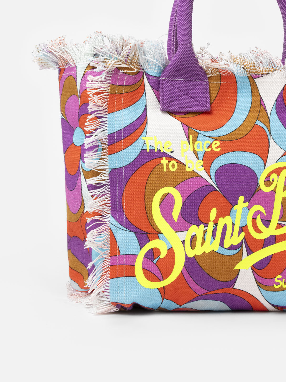 Cotton canvas Vanity tote bag with daisy print