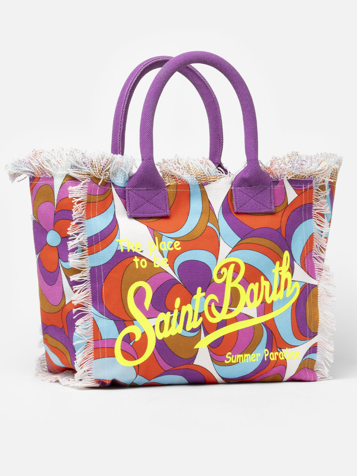 Cotton canvas Vanity tote bag with daisy print