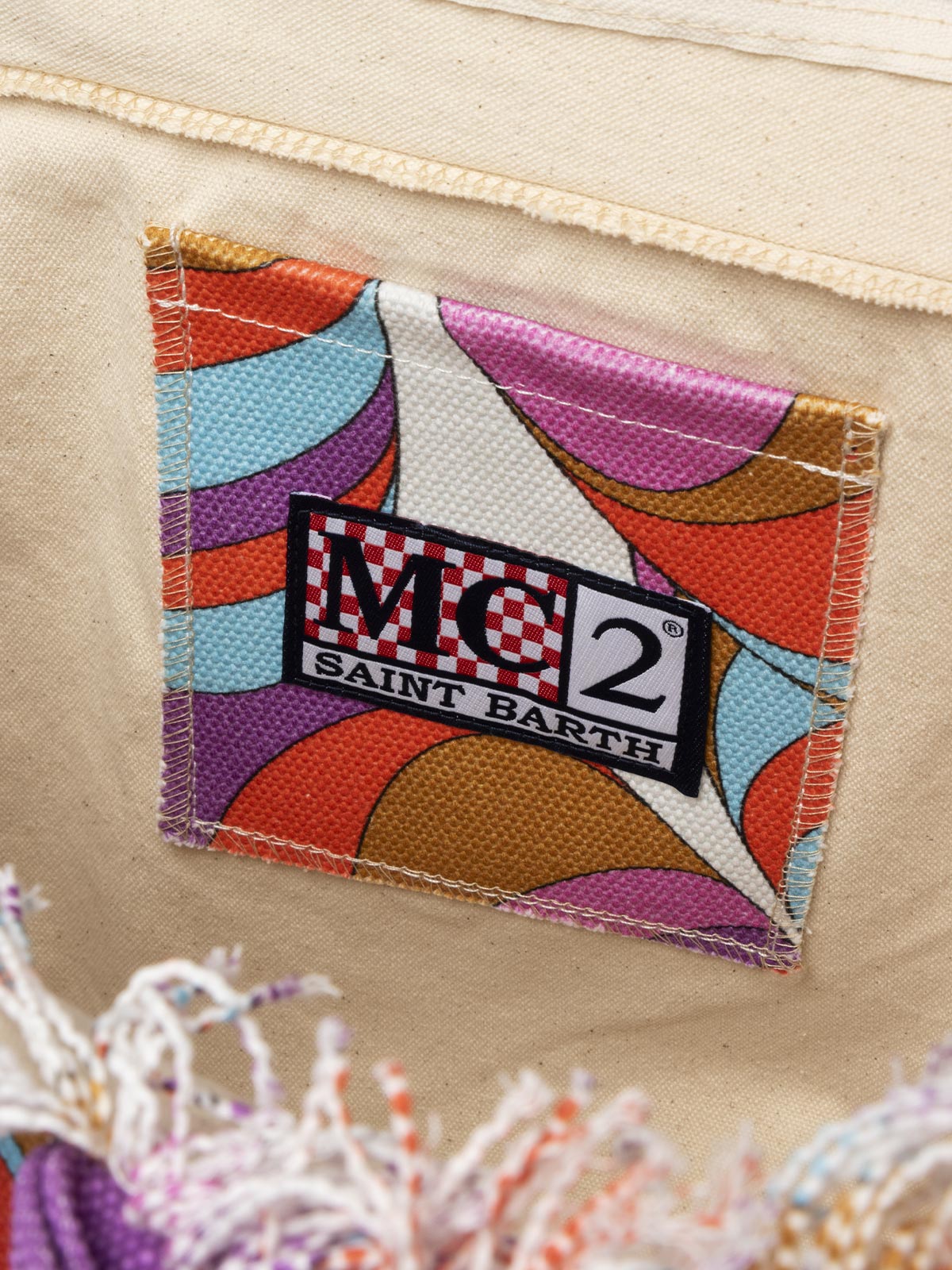 Cotton canvas Vanity tote bag with daisy print