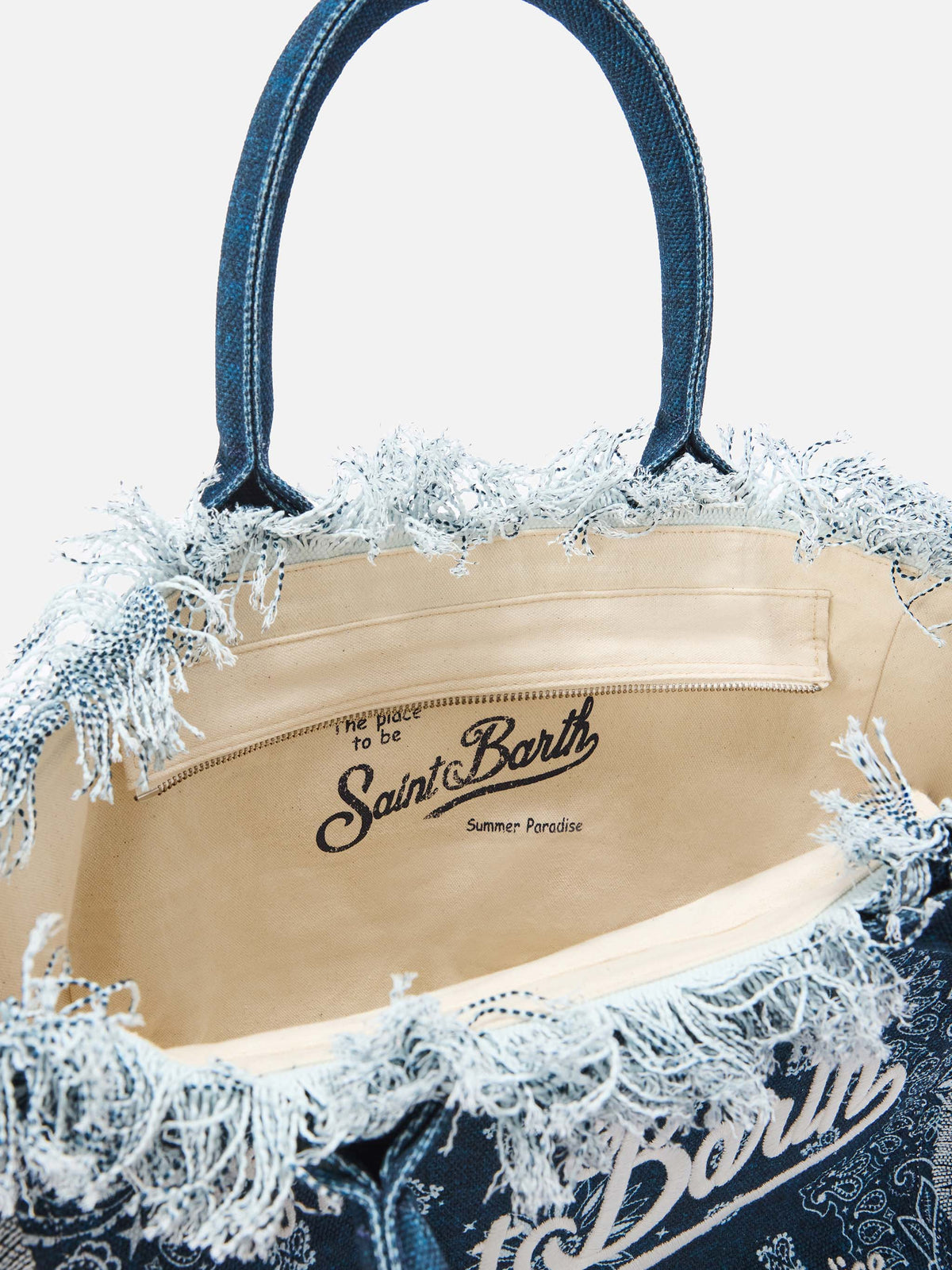 Sac Vanity regular en toile bleu clair avec imprimé bandana