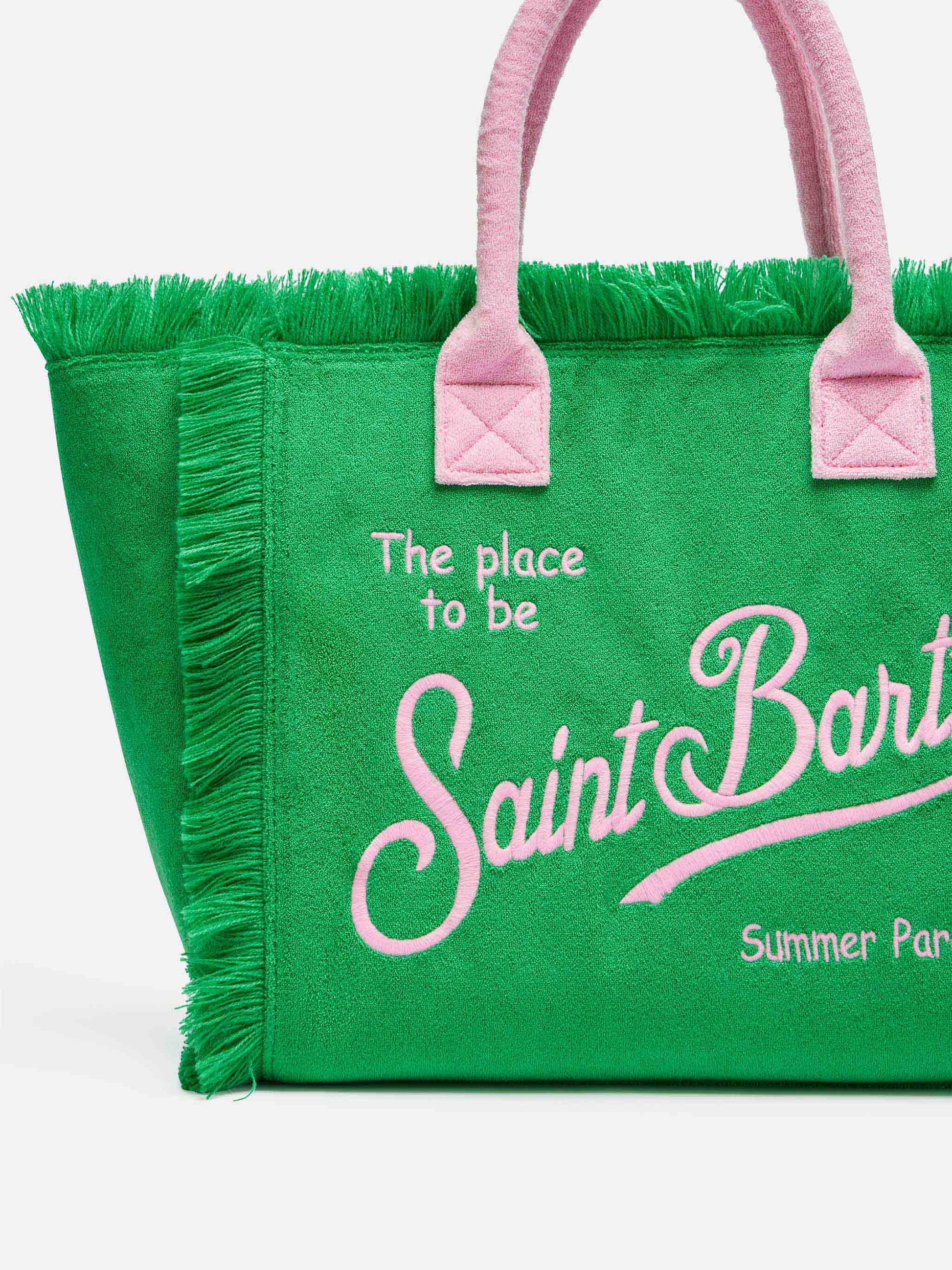Green terry Vanity Sponge tote bag - MC2 Saint Barth