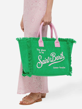 Green terry Vanity Sponge tote bag - MC2 Saint Barth