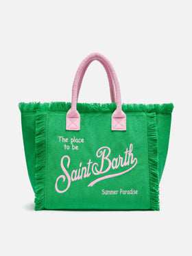 Green terry Vanity Sponge tote bag