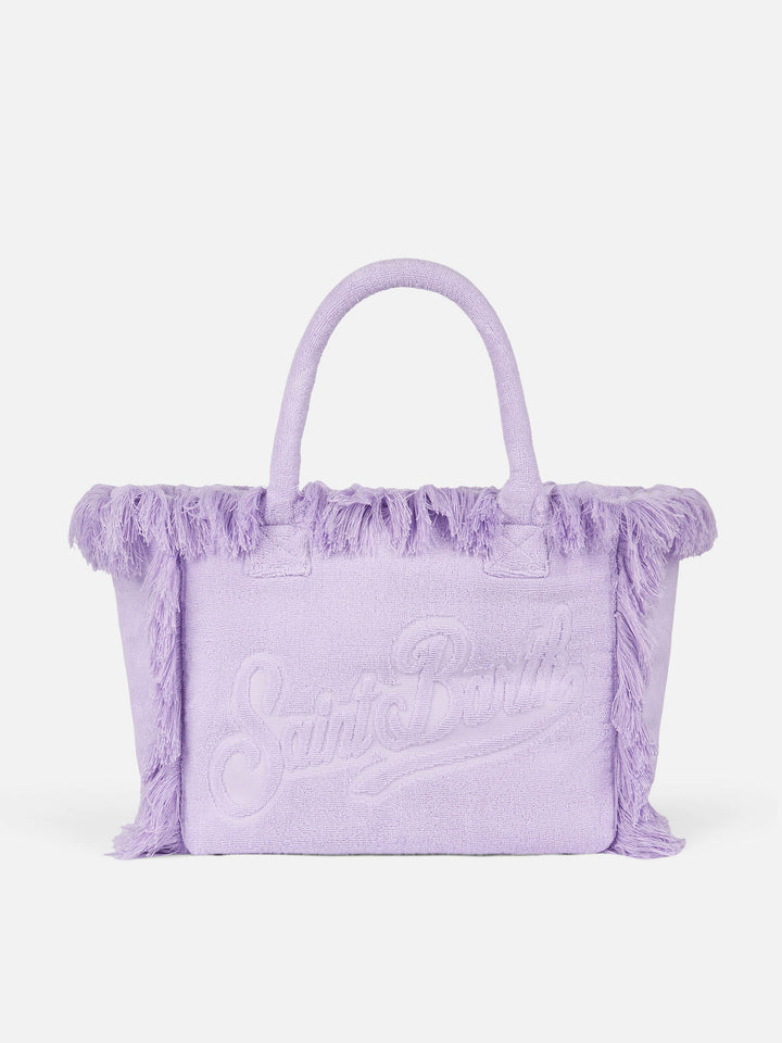 Vanity Terry lilac tote bag with embossed logo - MC2 Saint Barth