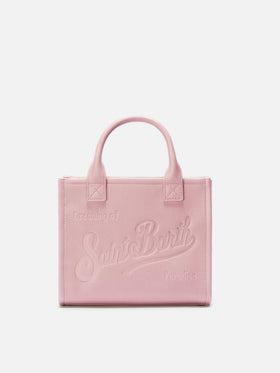 Borsa a spalla Vanity Bag Midi in pelle martellata rosa