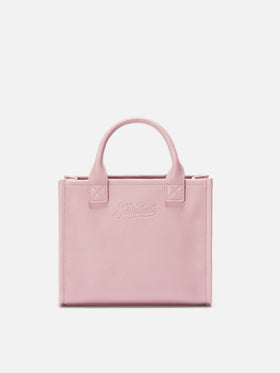 Borsa a spalla Vanity Bag Midi in pelle martellata rosa