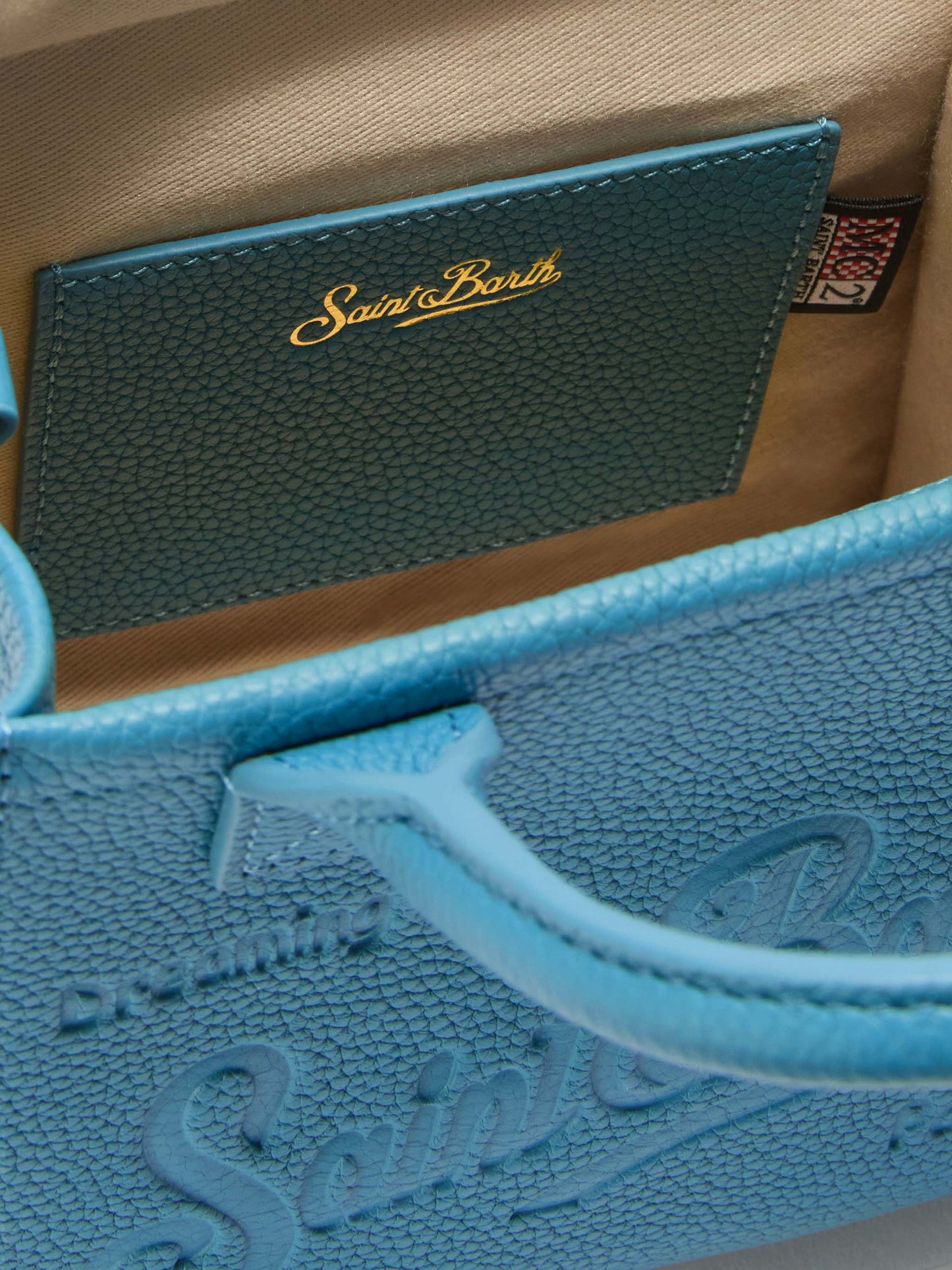 Borsa a spalla Vanity Bag Mini in pelle martellata ottanio